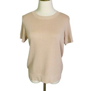 All:Row Knit Top Blouse SMALL in Sand 3383